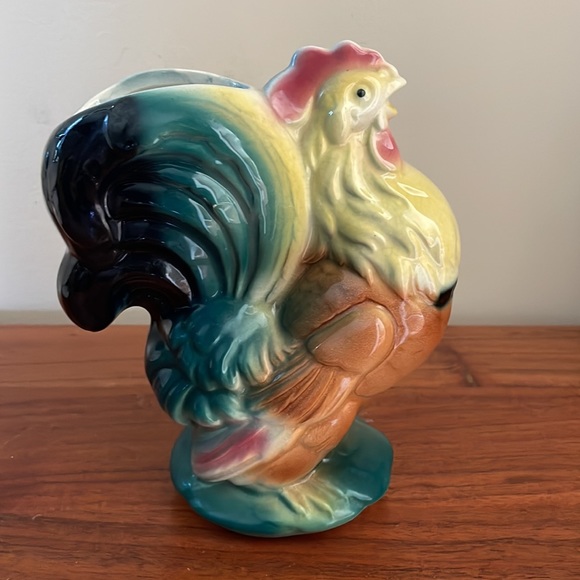 VINTAGE Royal Copley rooster vase chicken farmhouse - Picture 4 of 14
